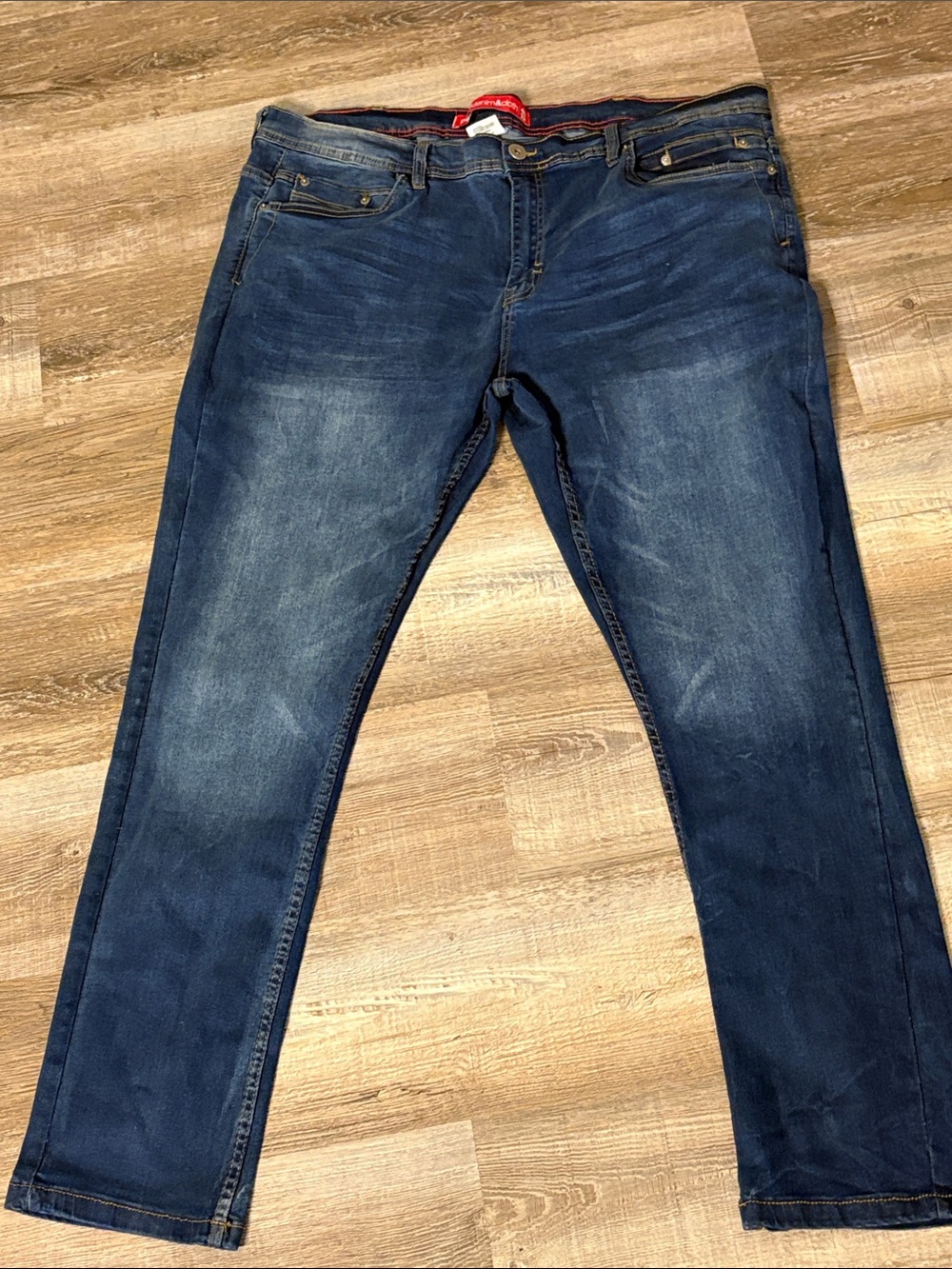 Paper Denim & Cloth Men's Slim Straight Jeans in Dark Blue Wash